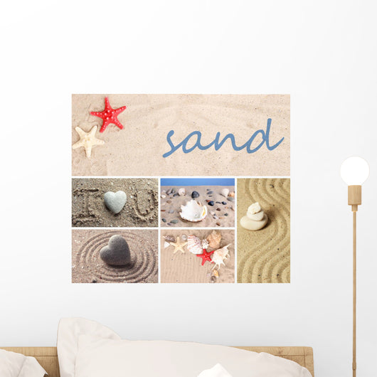 Collage of Zen Garden with Sand and Stones