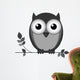 Wise owl on branch isolated on white background Wall Decal