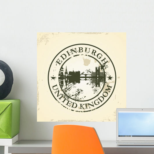 Grunge rubber stamp with Edinburgh, United Kingdom