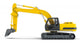 Excavator isolated on white background. Left view Wall Decal