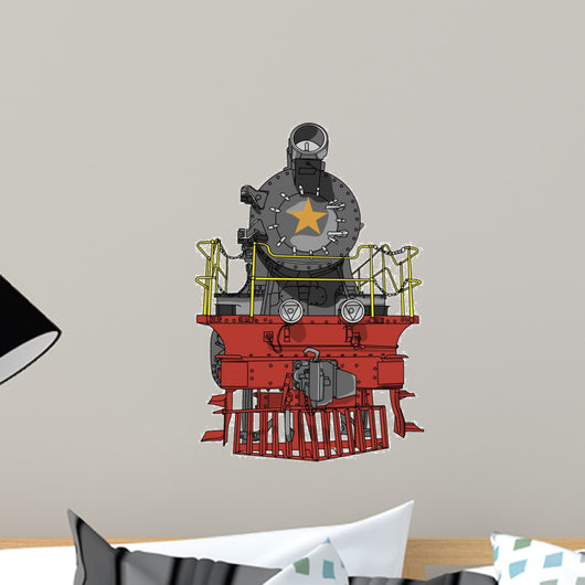 vector Big black locomotive