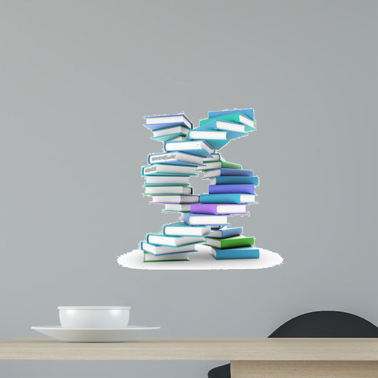 Books forming a DNA spiral