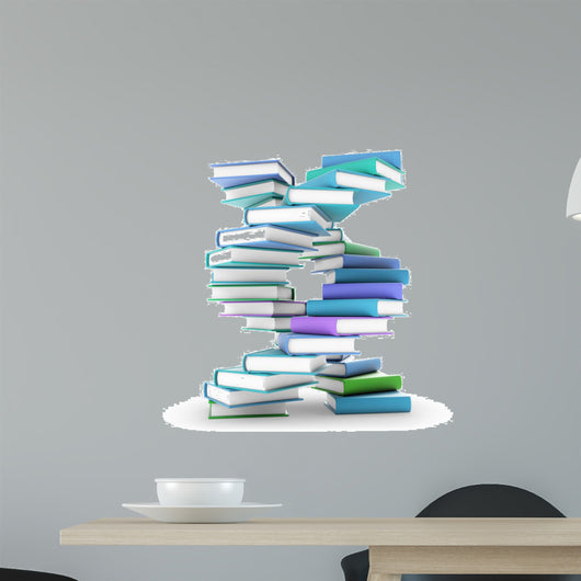 Books forming a DNA spiral