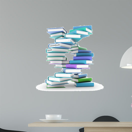Books forming a DNA spiral