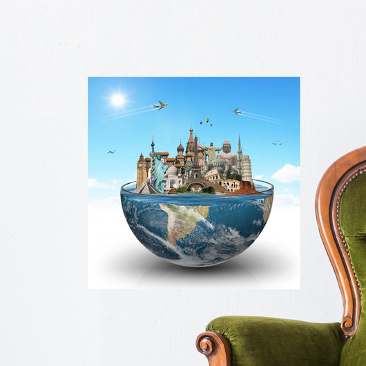 Travel the World Monuments Concept
