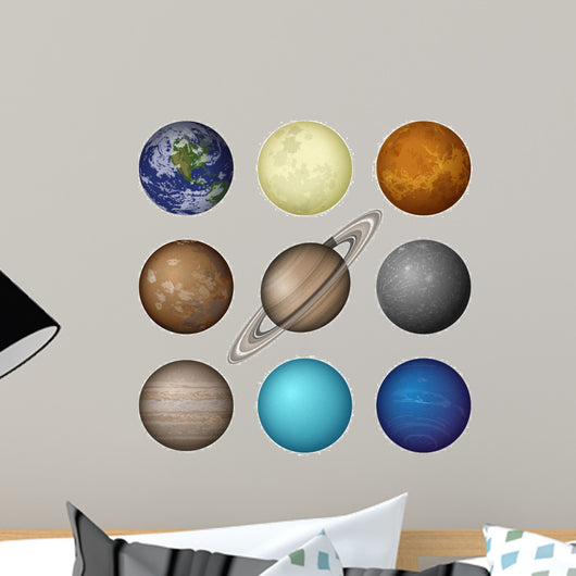 Solar System planets and moon, set