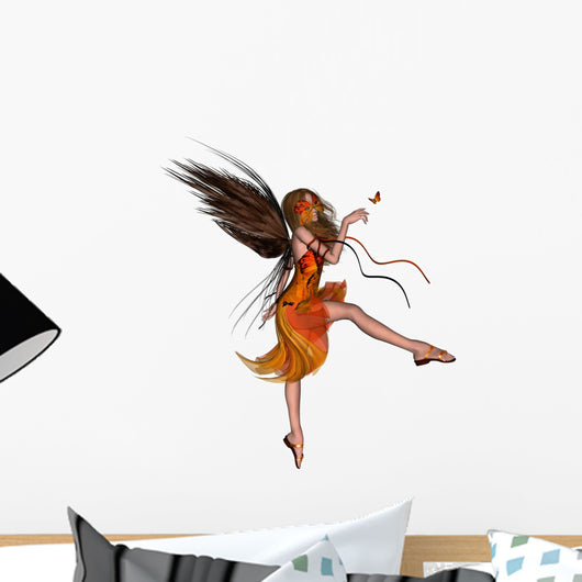 Butterfly Fairy - Orange Wall Decal
