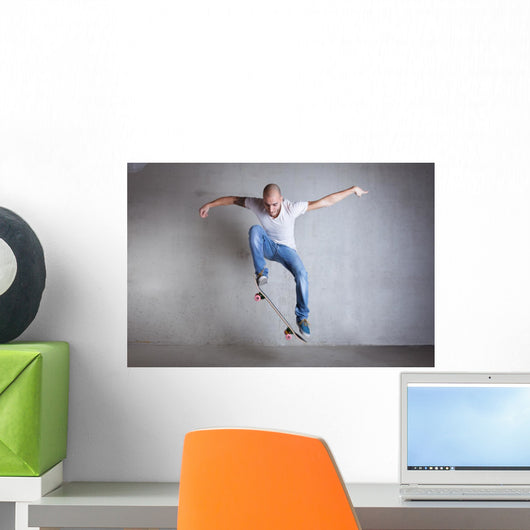 Skateboarder Doing Skateboard Trick Wall Decal