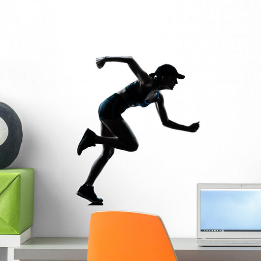 Woman Runner Jogger Silhouette Wall Decal