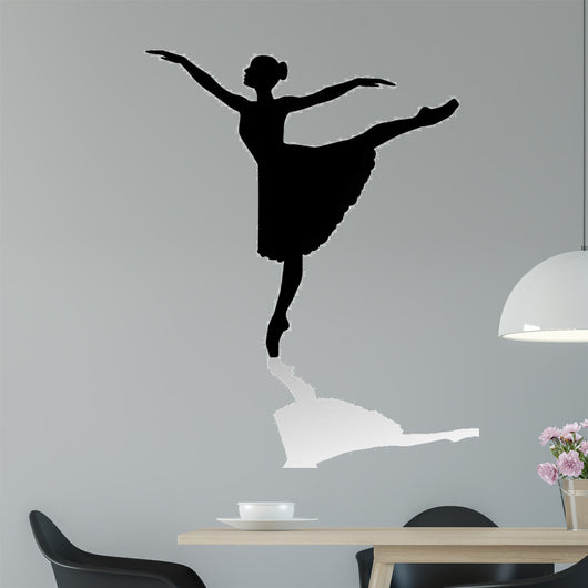 Silhouette Di Ballerina Su Sfondo Bianco