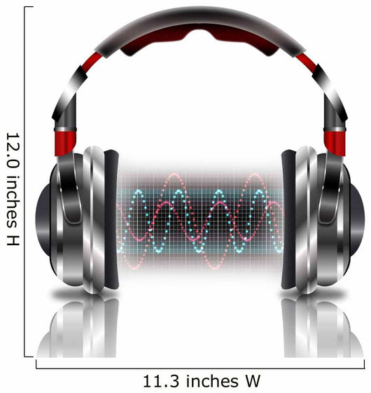 Realistic headphones with music waves Wall Decal