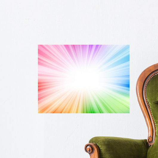 Rainbow Rays Burst Wall Mural
