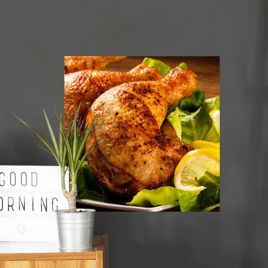 Grilled chicken legs and vegetables