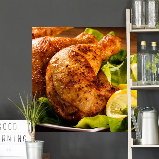 Grilled chicken legs and vegetables