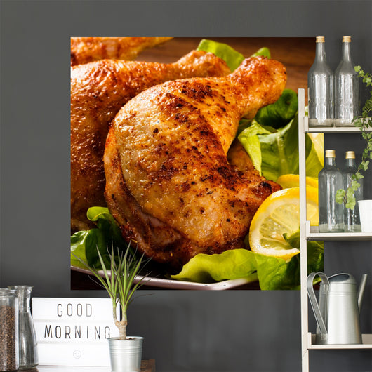 Grilled chicken legs and vegetables