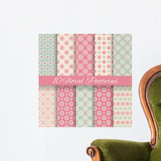 Floral Different Vector Seamless Wall Decal