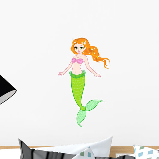 Little mermaid with red hair