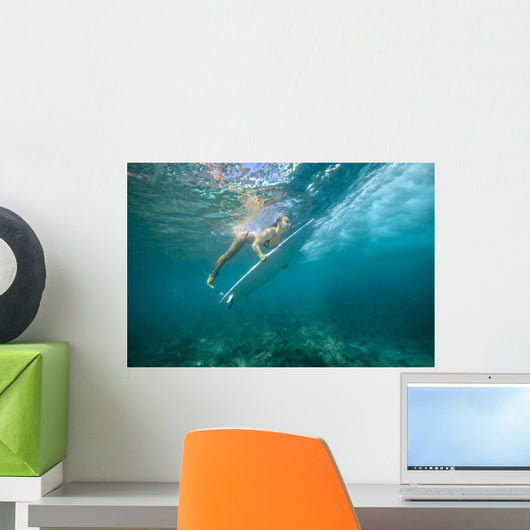 surfing a wave.underwater viewing.
