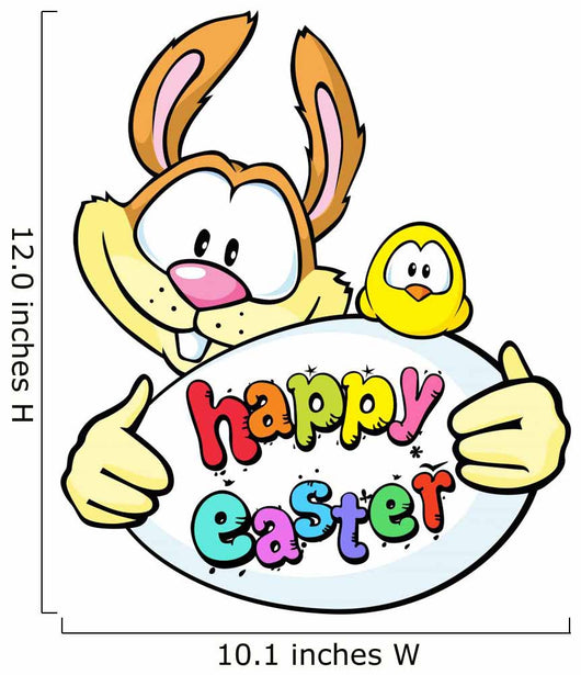 Bunny Hold Egg and Chicken - Happy Easter