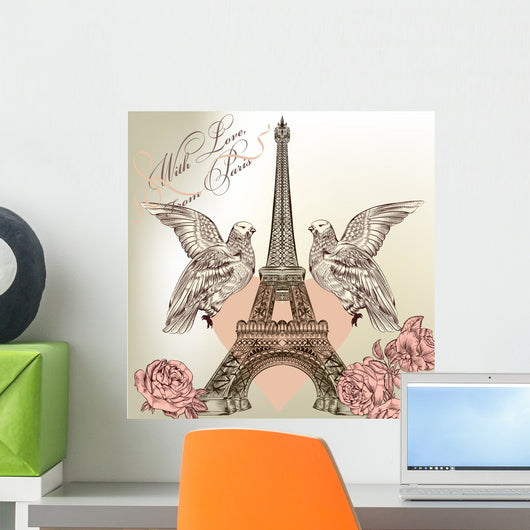 Beautiful Valentine Card With Eiffel Tower