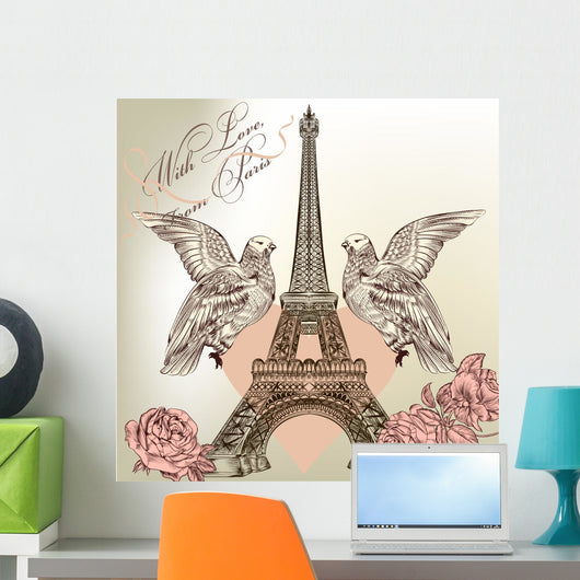 Beautiful Valentine Card With Eiffel Tower
