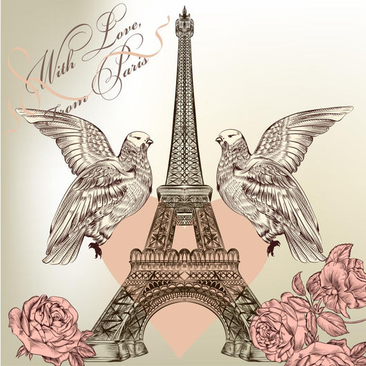 Beautiful Valentine Card With Eiffel Tower