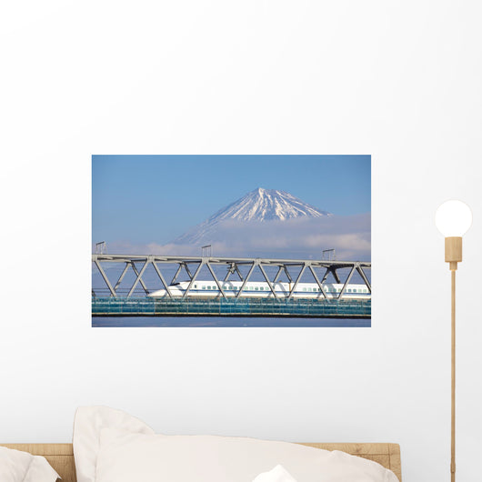 View of Mt Fuji and Tokaido Shinkansen, Shizuoka, Japan
