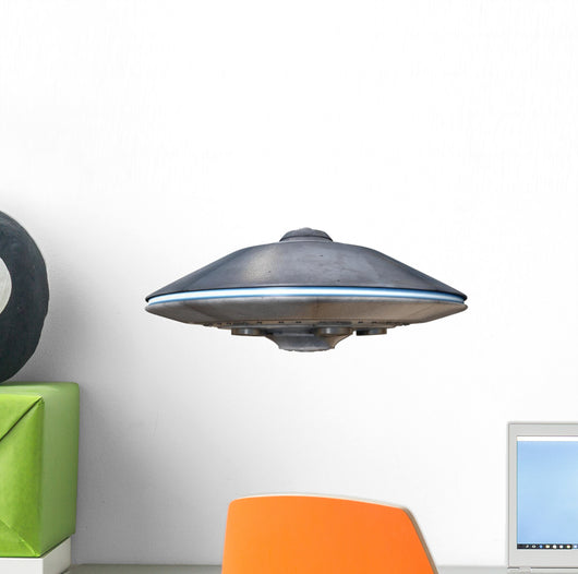 3d illustration of a flying saucer Wall Decal