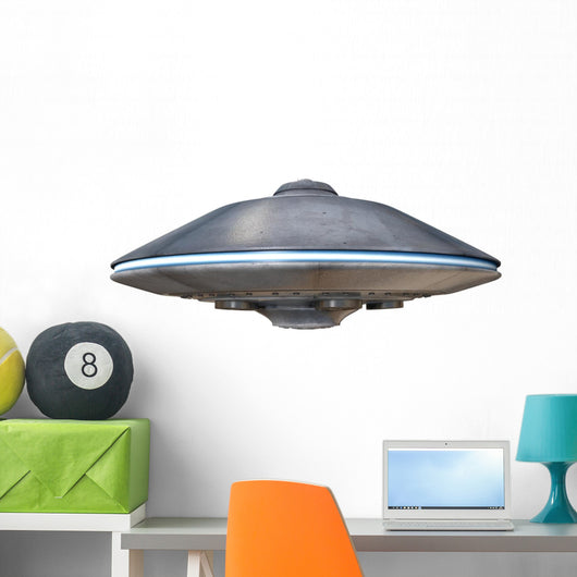 3d illustration of a flying saucer Wall Decal