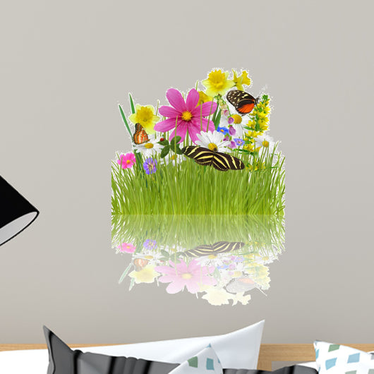 Reflected Spring Meadow Wall Mural