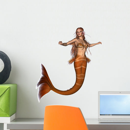 Golden Mermaid Wall Decal