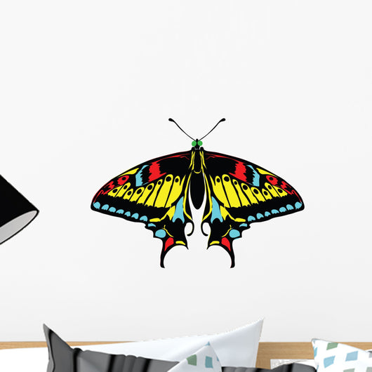 Seamless background of colorful butterflies. Wall Decal