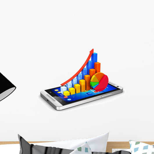 Mobile finance and analytics concept Wall Decal