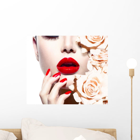 Fashion Sexy Woman With Flowers