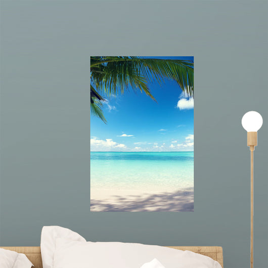 Caribbean sea and coconut palms