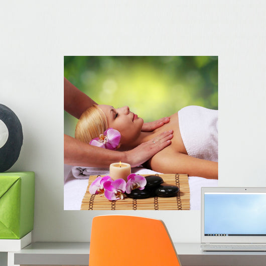 Spa Massage Beautiful Blonde Wall Decal