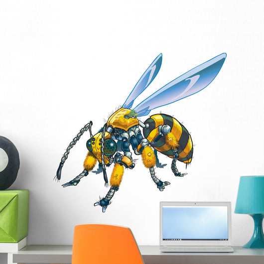 Robot Wasp Vector Clip Art Illustration