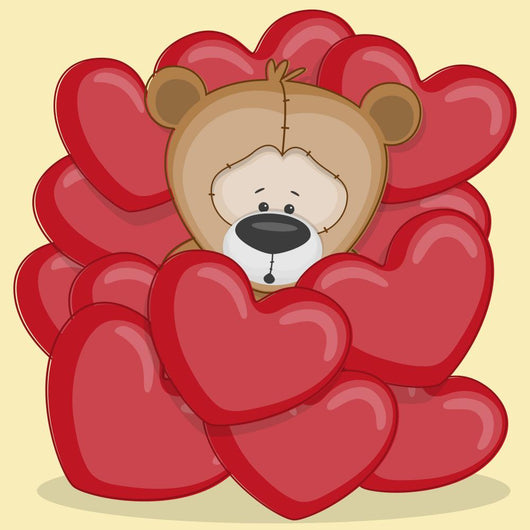 Bear in hearts Wall Decal