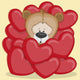 Bear in hearts Wall Decal
