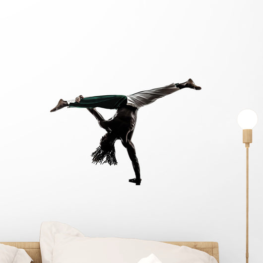 Black Man Dancer Dancing Capoeira Silhouette