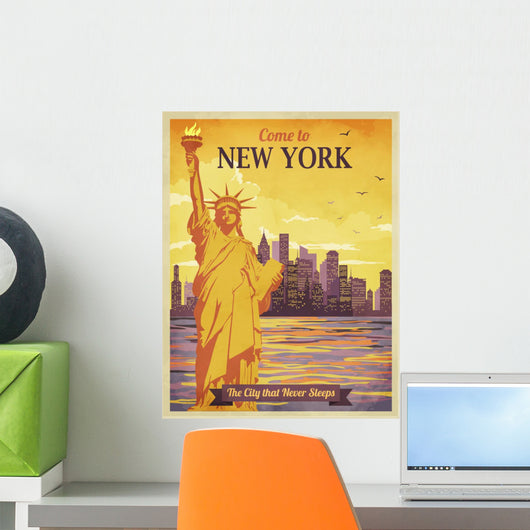 Travel to New York Poster, Vintage