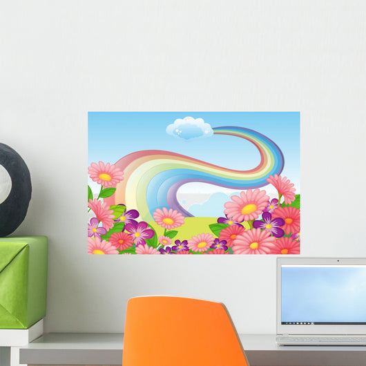 Flowers at the Hilltop Wall Mural