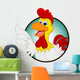 Happy cartoon chicken thumb up Wall Decal