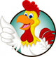 Happy cartoon chicken thumb up Wall Decal