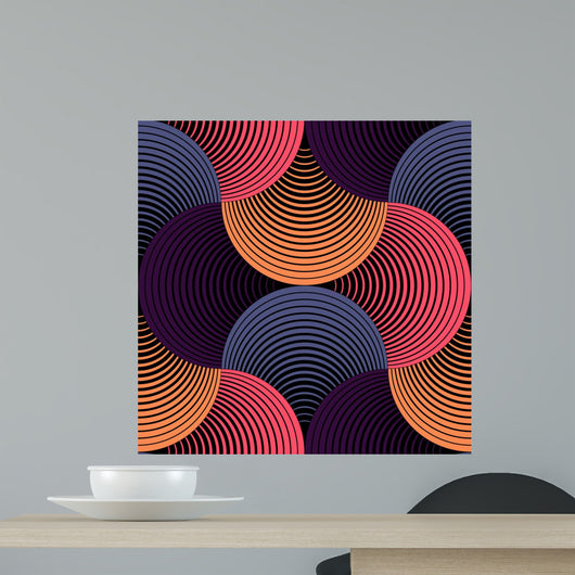 Ornate Geometric Petals Grid Wall Decal Design 2