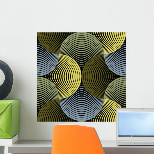 Ornate Geometric Petals Grid Wall Decal Design 1