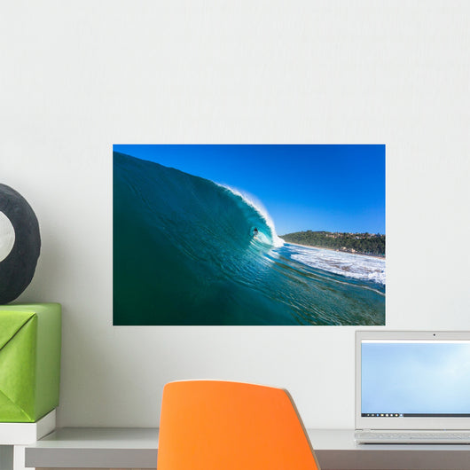 Surfer Surfing inside Hollow Wall Decal