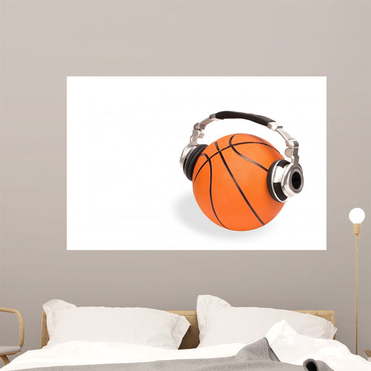 Basketball Ball and Headphones