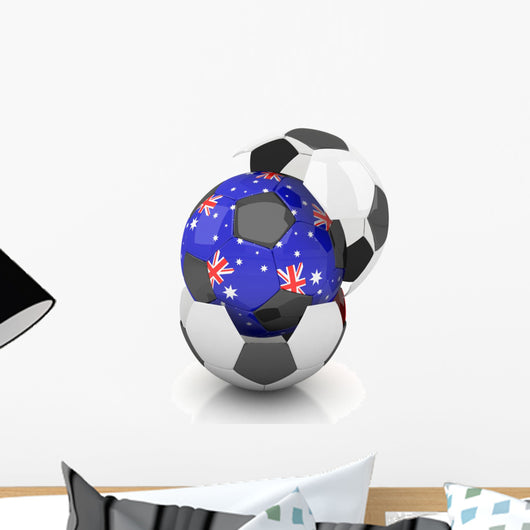Australia Soccer Ball Isolated White Background