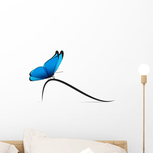 papillon-courbe a? gauche Wall Decal